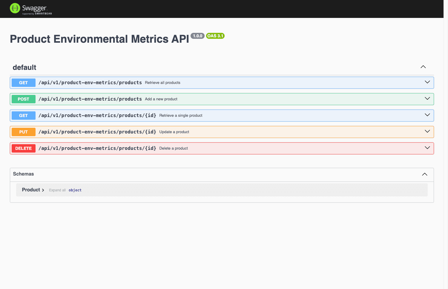 Construction Product API page image